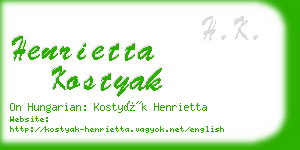 henrietta kostyak business card